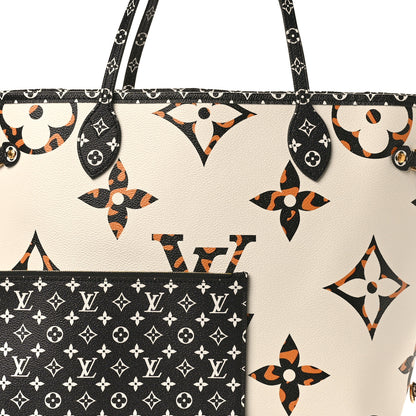 Louis Vuitton Monogram Giant Jungle Neverfull MM Ivory 8 of 10