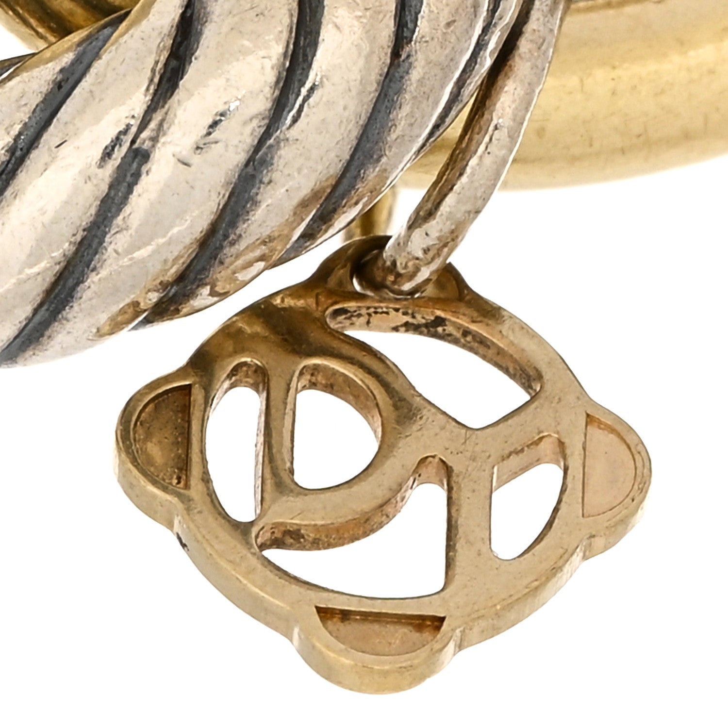 David Yurman Sterling Silver 18K Yellow Gold 18mm Extra Large Oval Link Bracelet 3 of 3