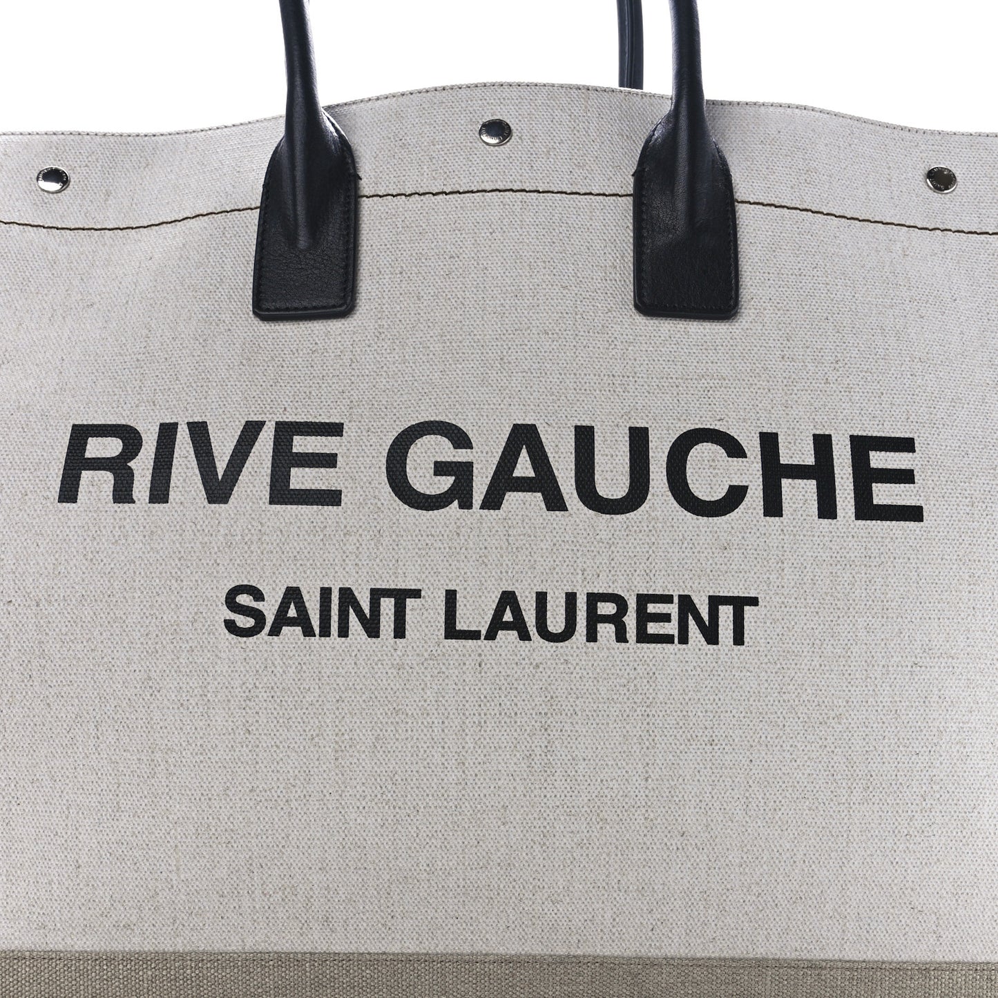 Linen Calfskin Rive Gauche Tote Optic White