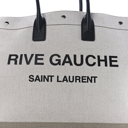 Saint Laurent Linen Calfskin Rive Gauche Tote Optic White 8 of 12