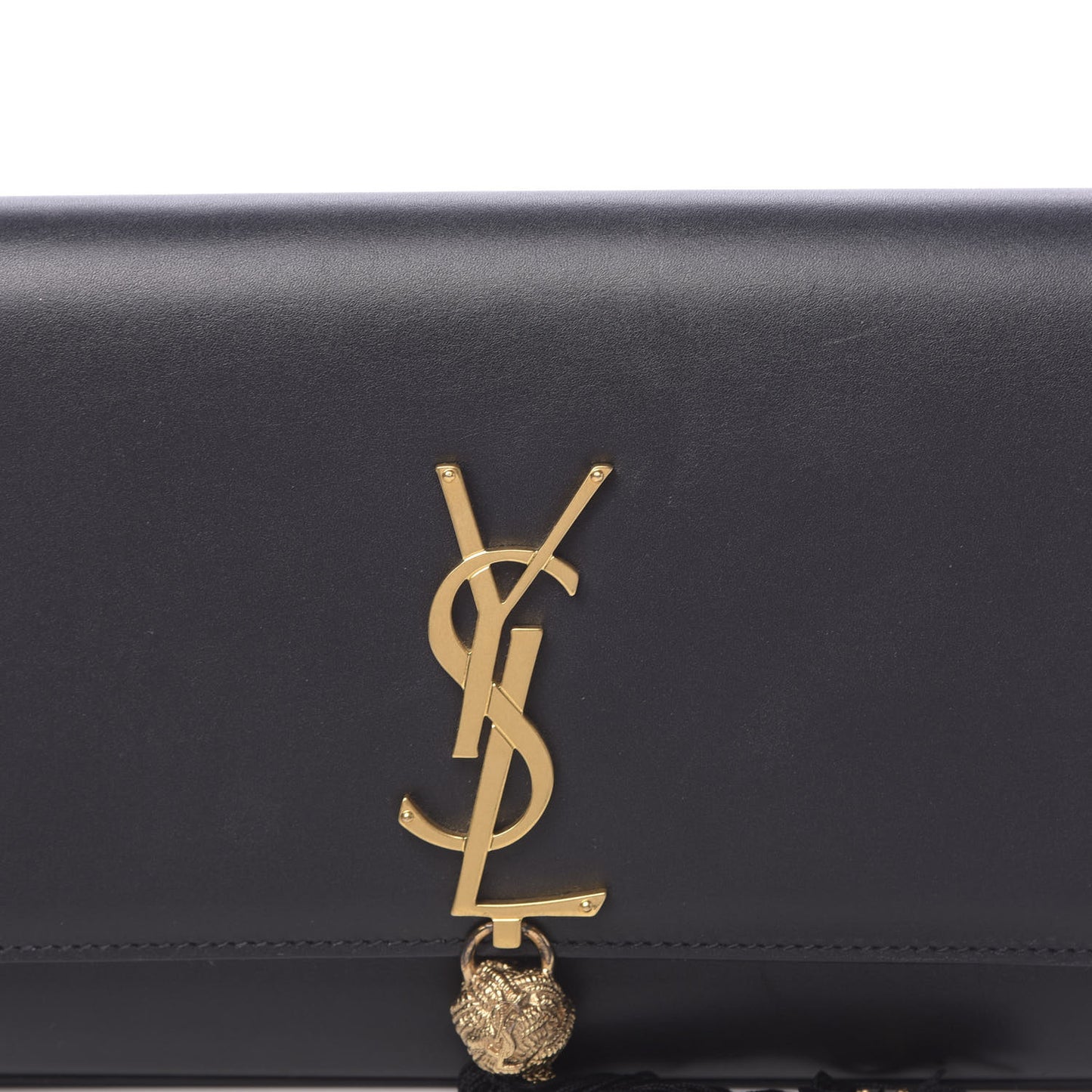 Calfskin Monogram Kate Tassel Clutch Black