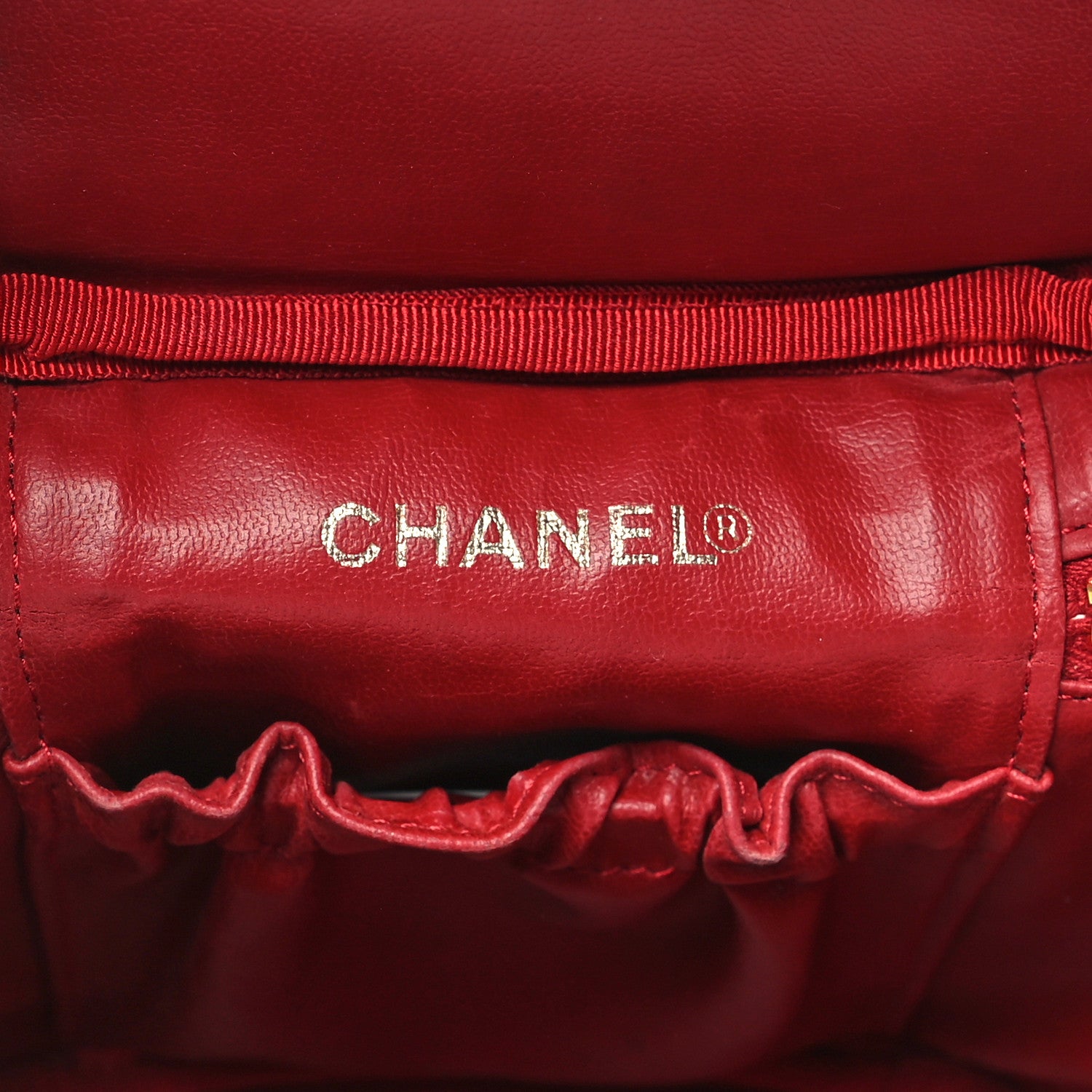 Chanel Caviar Vanity Cosmetic Case Red 7 of 11