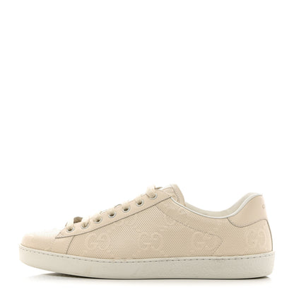 Gucci Calfskin GG Tennis Embossed Mens Ace Sneakers 9 Mystic White 1 of 18