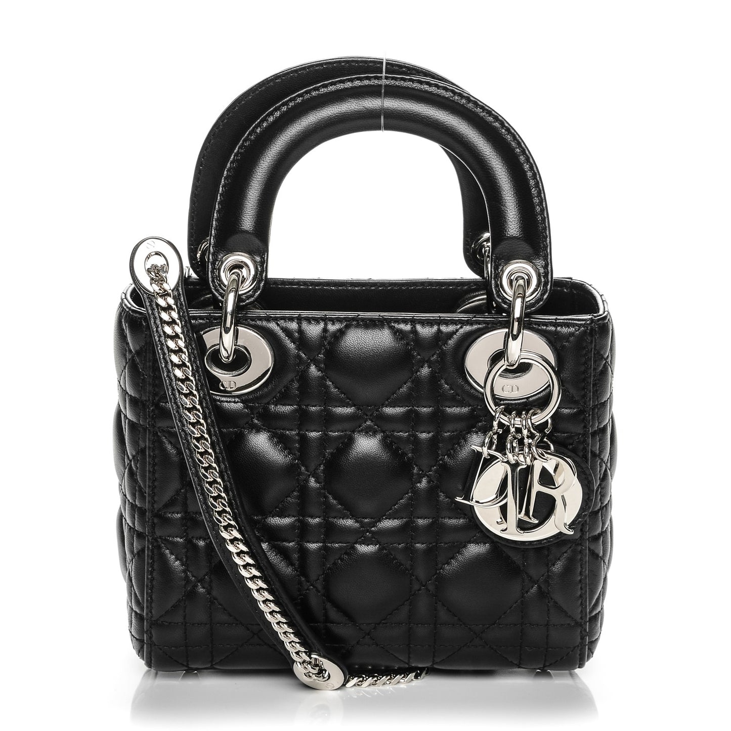 Lambskin Cannage Mini Lady Dior Black