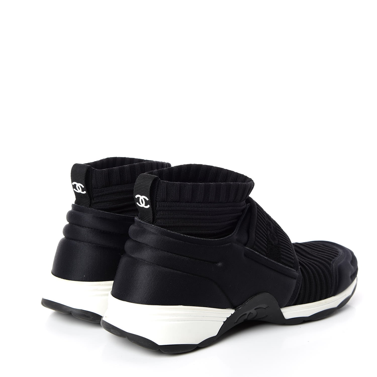 Chanel Stretch Fabric CC Sneakers 36 Black 4 of 7