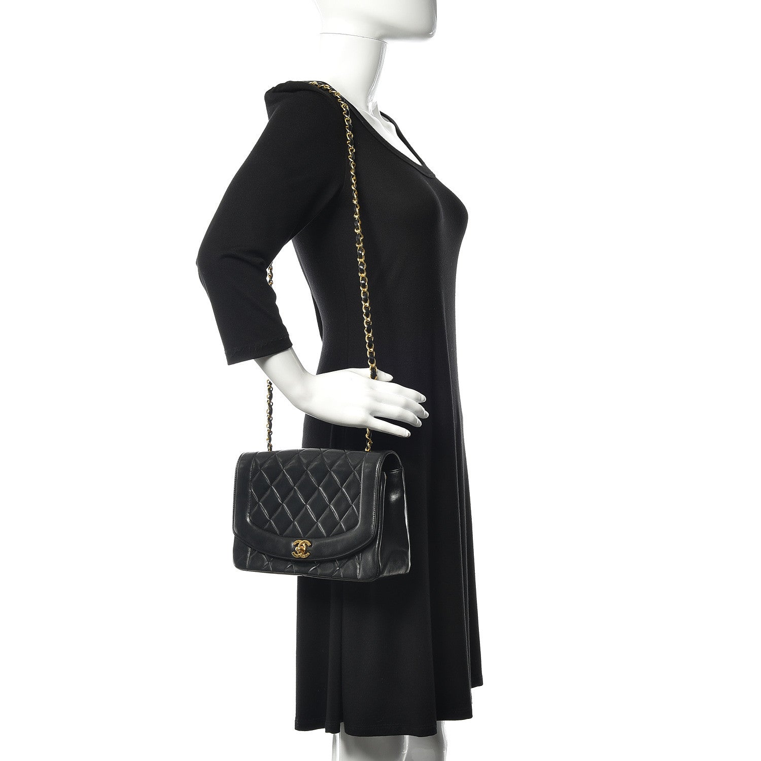 Chanel Lambskin Quilted Medium Single Flap Black 2 of 15