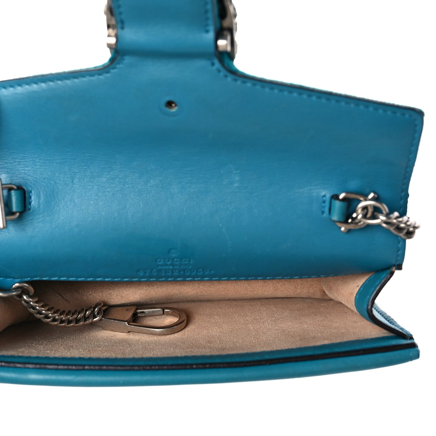 Velvet Super Mini Dionysus Shoulder Bag Pavone Cyan