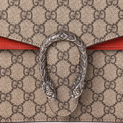Gucci GG Supreme Monogram Suede Cudu Medium Dionysus Shoulder Bag Beige Ebony Vulcanic Red 10 of 13