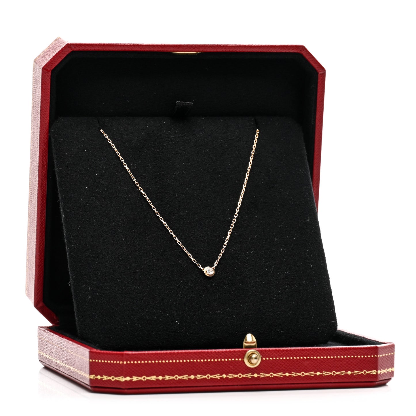 18K Pink Gold Diamond SM D'Amour Pendant Necklace