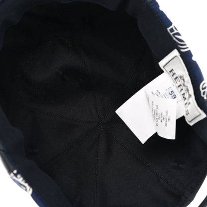 Hermes Lambskin Silk Thelma Les Leopards Bandana Hat 59 Marine White 7 of 11