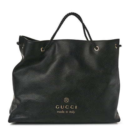 Gucci Calfskin Large Gifford Braided Handle Tote Black 1 of 9