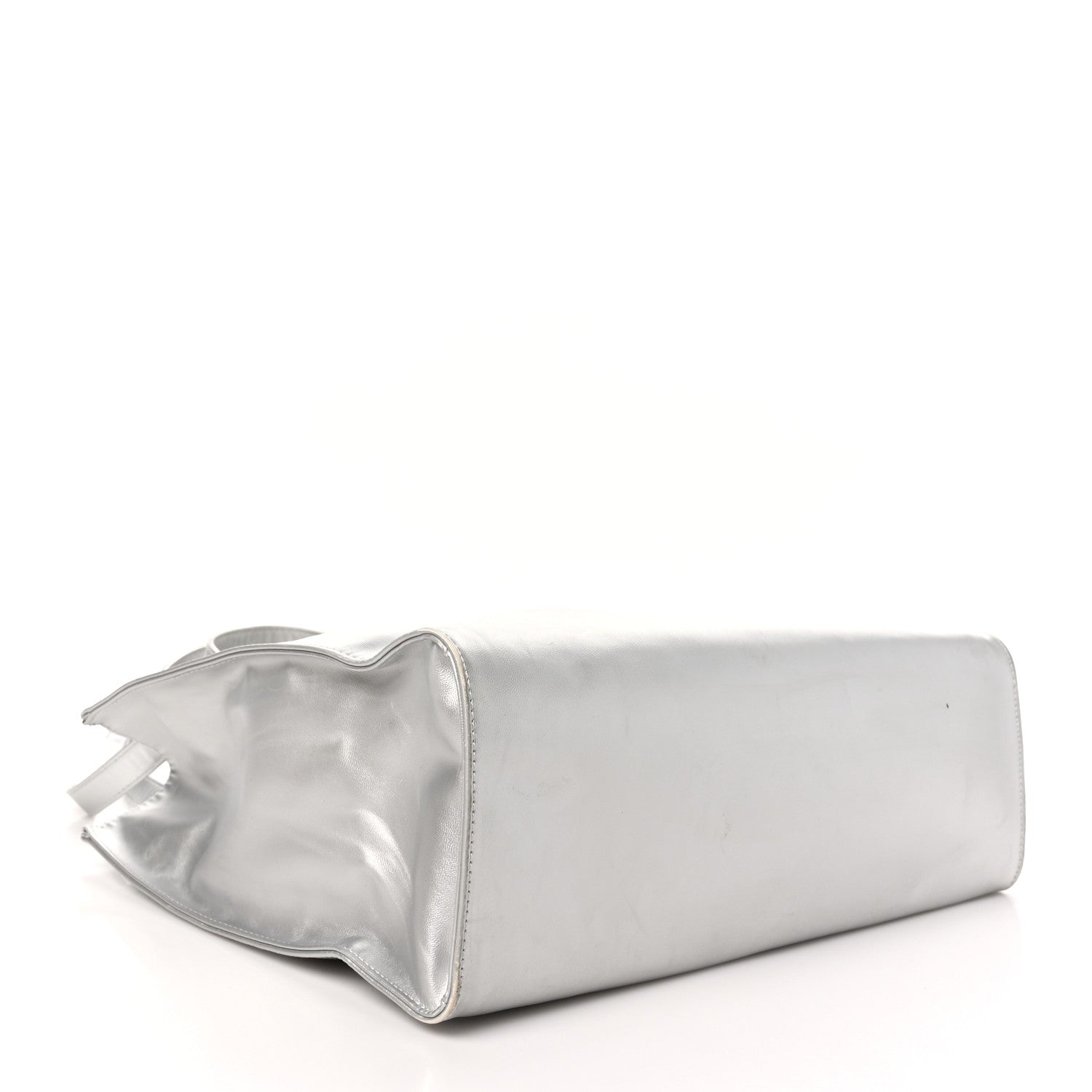 Telfar Metallic Vegan Leather Medium Shopping Bag Silver 3 of 12