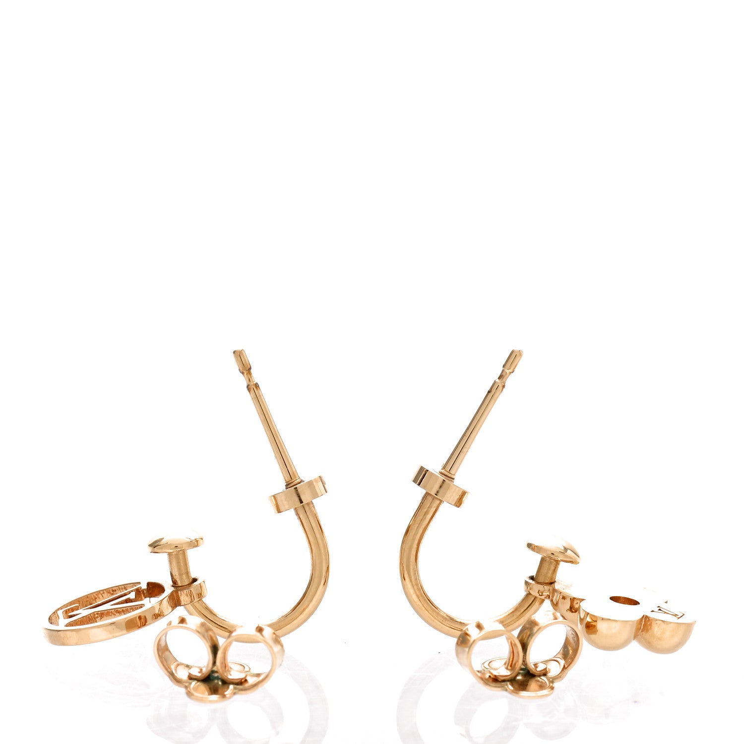 Louis Vuitton Brass Blooming Earrings Gold 3 of 5