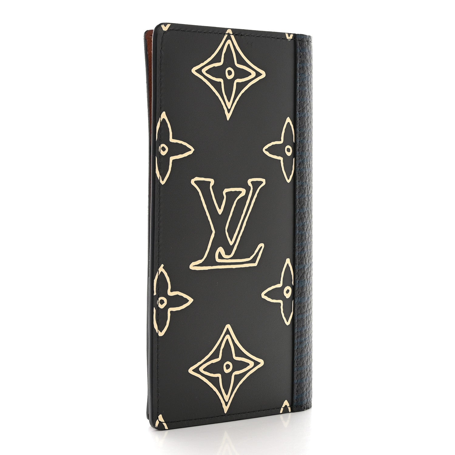 Louis Vuitton Monogram Eclipse Patchwork Portefeuille Brazza Wallet Navy 3 of 8
