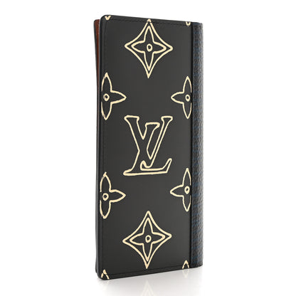Louis Vuitton Monogram Eclipse Patchwork Portefeuille Brazza Wallet Navy 3 of 8