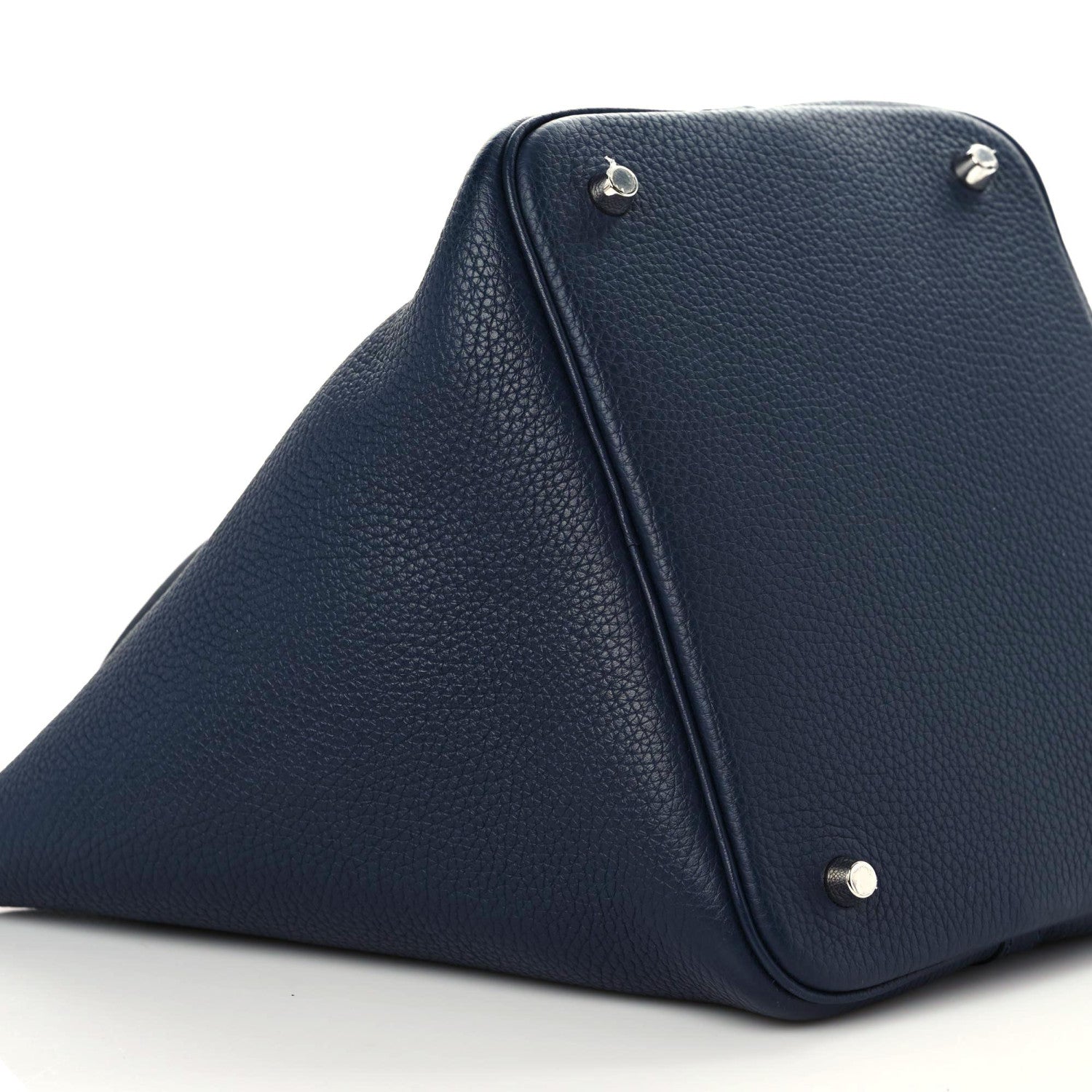 Hermes Taurillon Clemence Swift Eclat Picotin Lock 22 MM Bleu Nuit Bleu Electrique 9 of 11