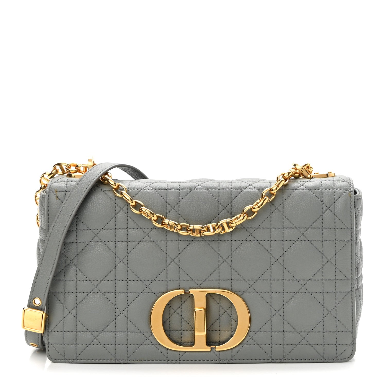Christian Dior Calfskin Cannage Medium Caro Bag Grey 1 of 10
