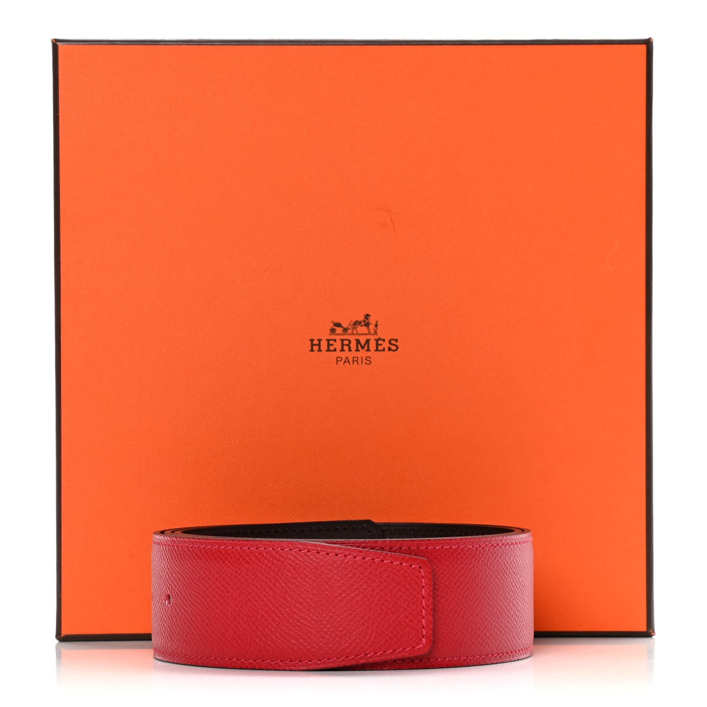 Epsom 42mm Belt Strap 80 Capucine Chocolate