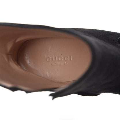 Gucci Kid Scamosciato GG Marmont Fringe 75mm Ankle Boots 38 Black 8 of 9
