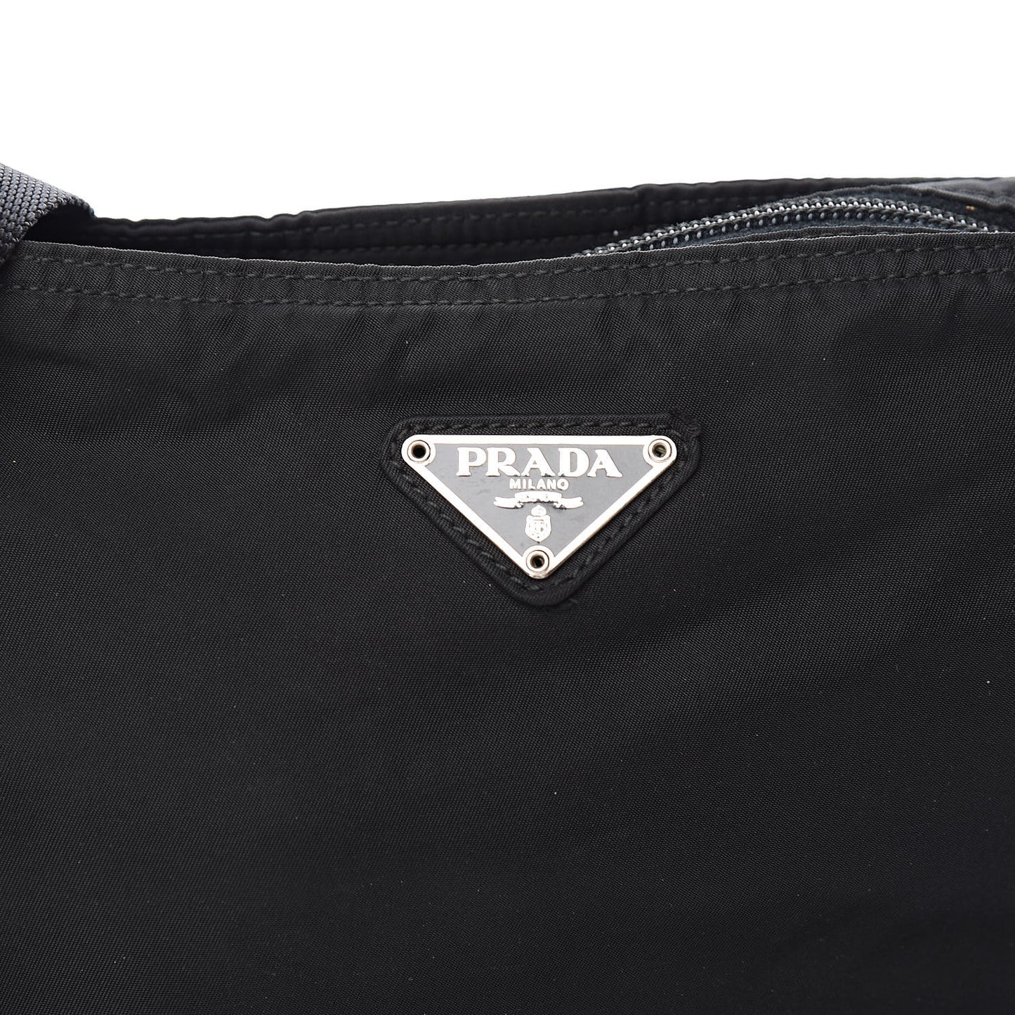 Tessuto Nylon Small Flat Messenger Bag Black