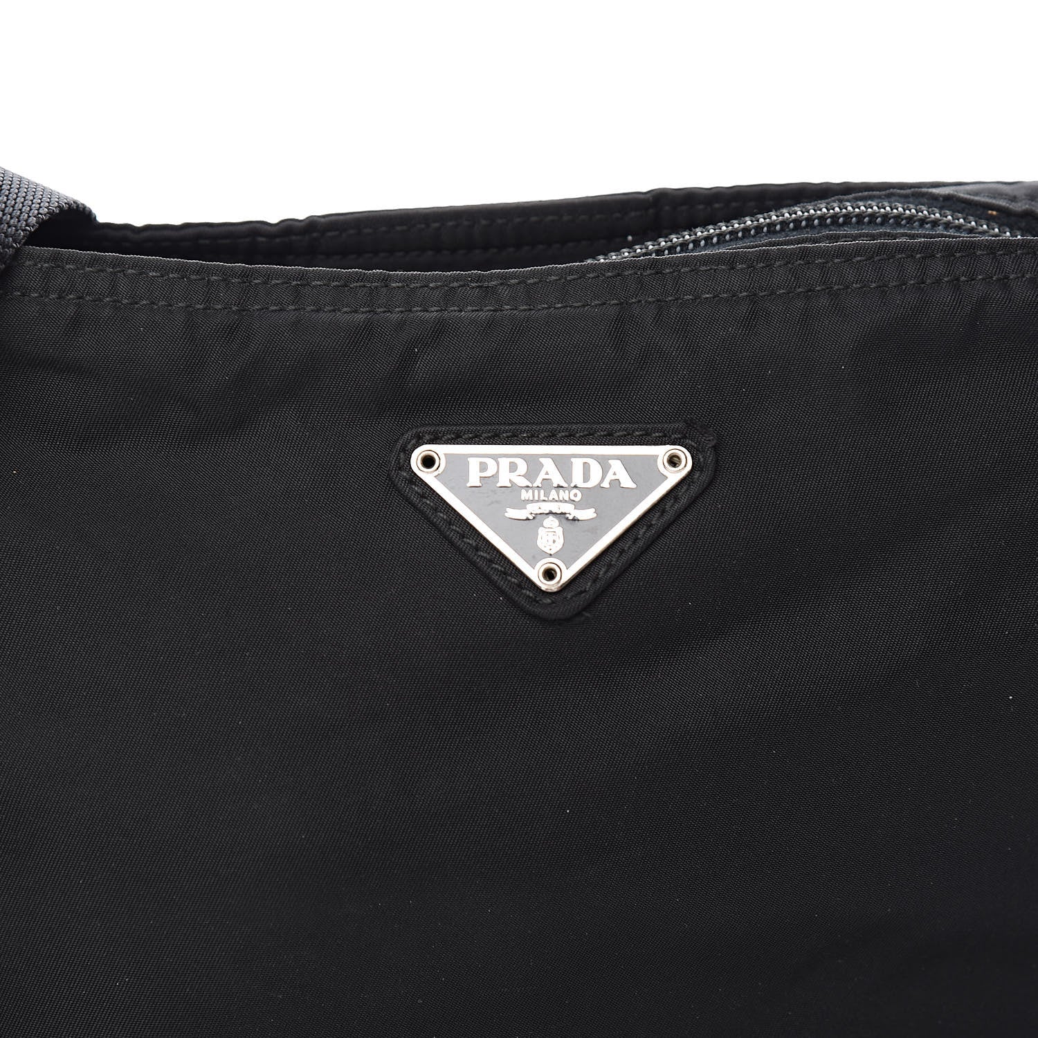 Prada Tessuto Nylon Small Flat Messenger Bag Black 10 of 10
