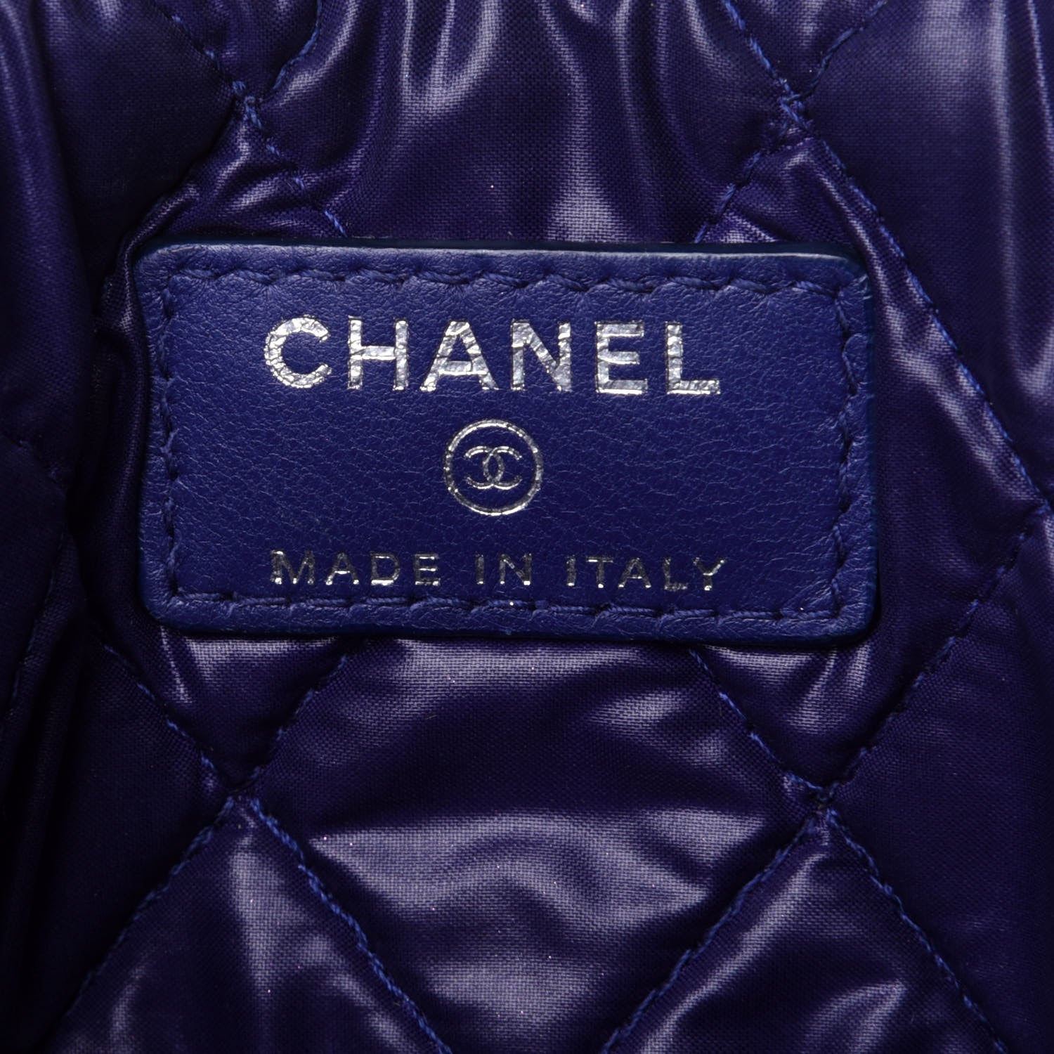Chanel Lambskin Quilted Medium Cosmetic Case Blue 6 of 12