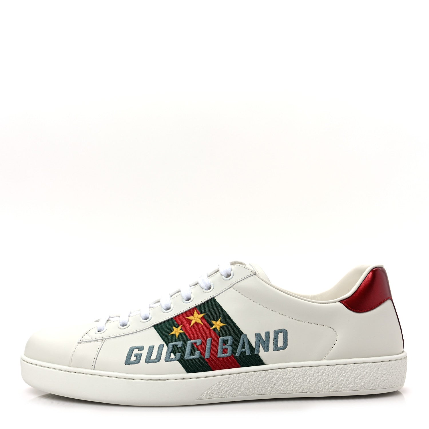 Gucci Calfskin Web Mens Gucci Band Ace Sneakers 8.5 White 1 of 10