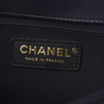 Chanel Lambskin Quilted Medium Boy Flap Dark Navy 8 of 9