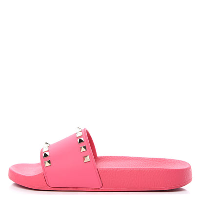 Valentino Garavani Rubber Rockstud Slide Sandals 36 Shadow Pink 1 of 8