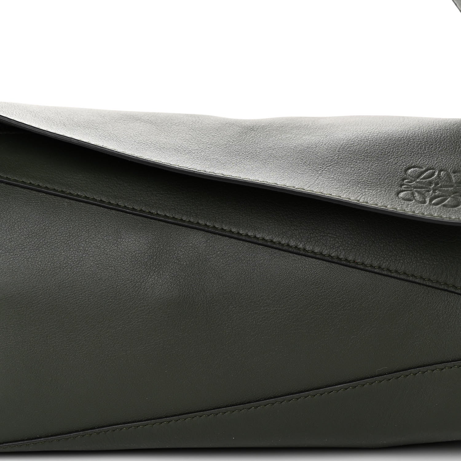 Loewe Calfskin Puzzle Hobo Army Green 7 of 9