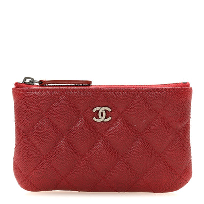 Chanel Caviar Quilted Small Cosmetic Case Dark Red 1 of 10