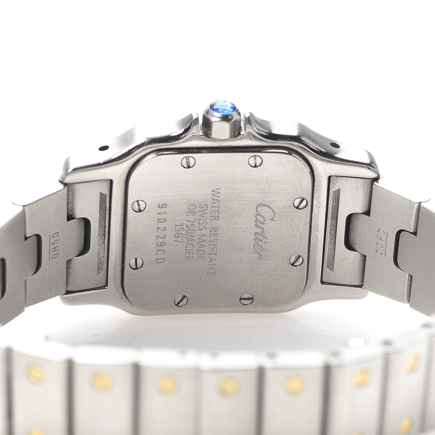 Stainless Steel 18K Yellow Gold 24mm Santos De Cartier Galbee Quartz Watch