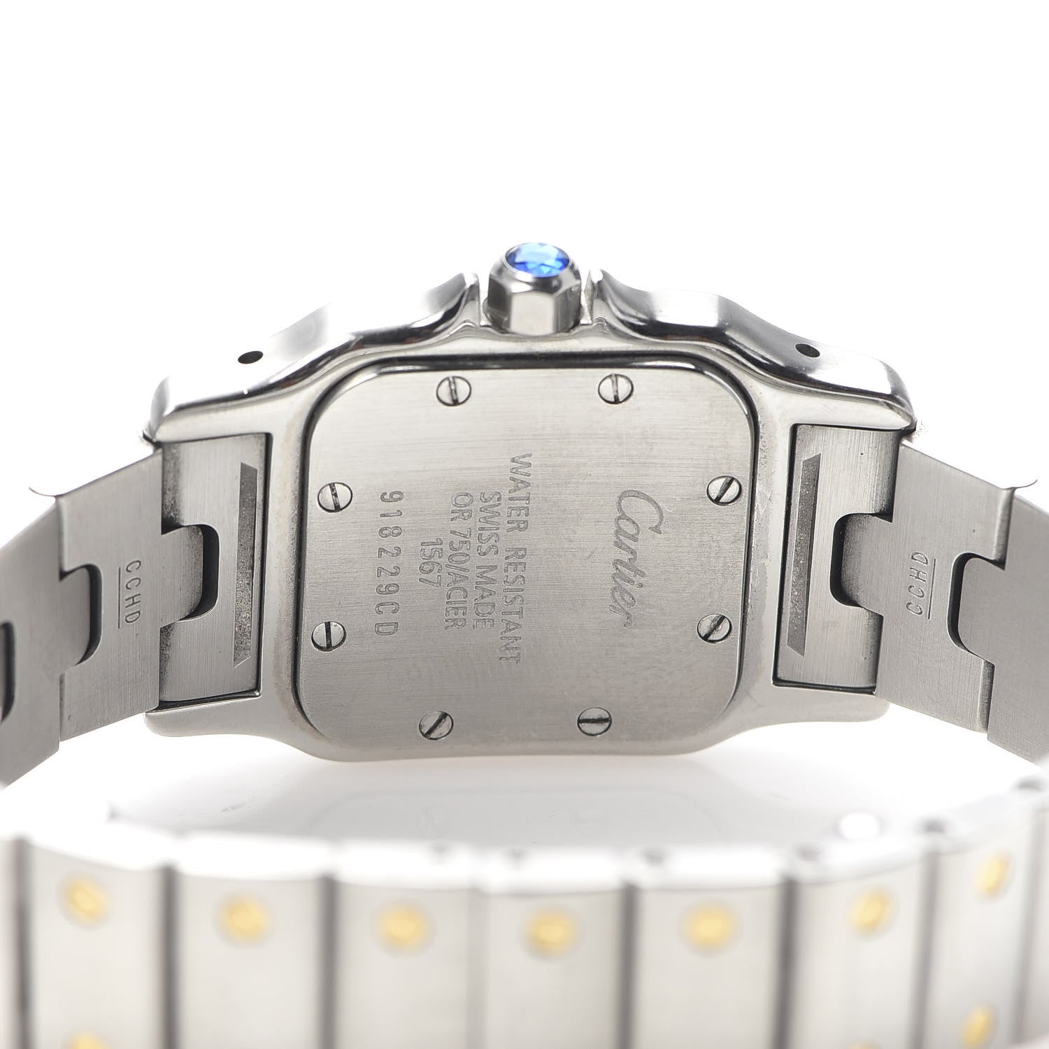 Cartier Stainless Steel 18K Yellow Gold 24mm Santos De Cartier Galbee Quartz Watch 5 of 7