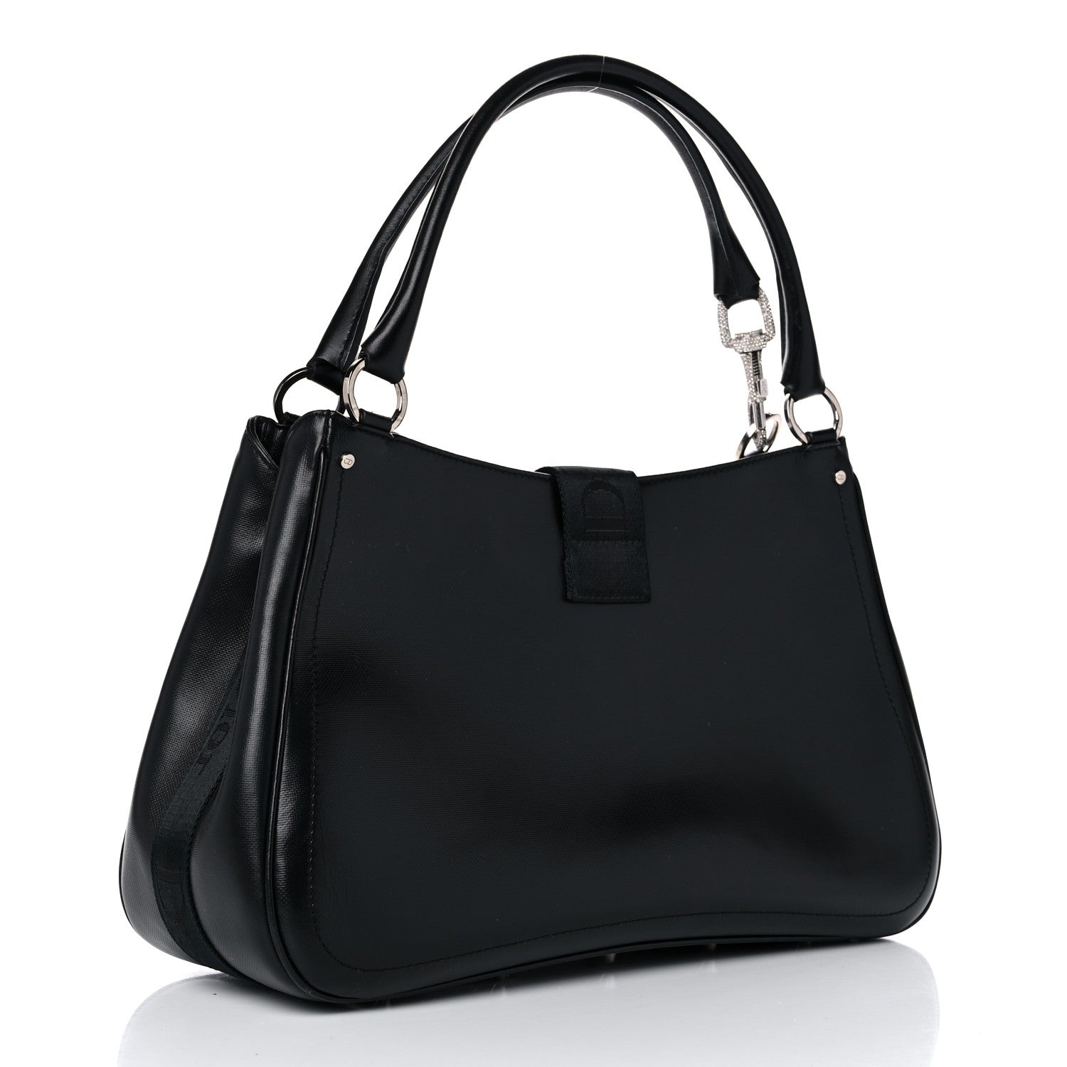 Christian Dior Coated Canvas Crystal Hardcore Shoulder Bag Black 3 of 14