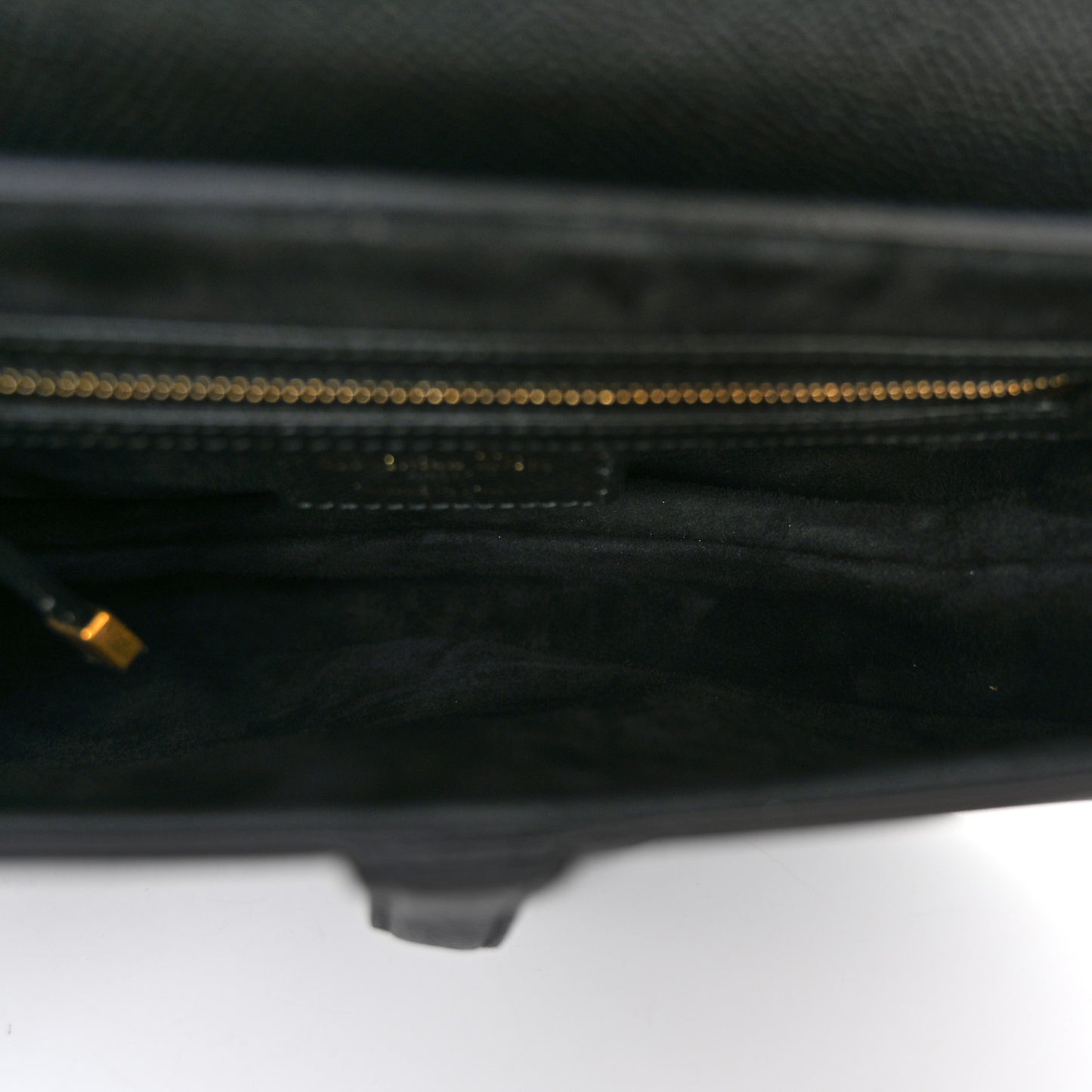 Grained Calfskin Saddle Bag With Strap Black