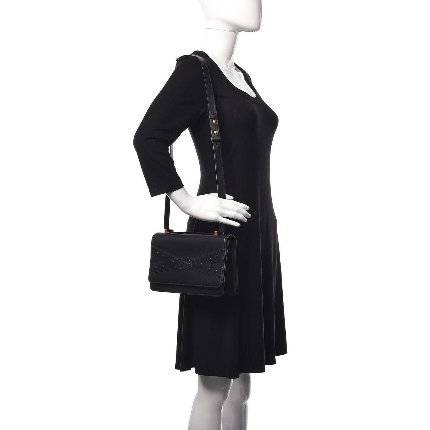 Calfskin Tribute X Shoulder Bag Black
