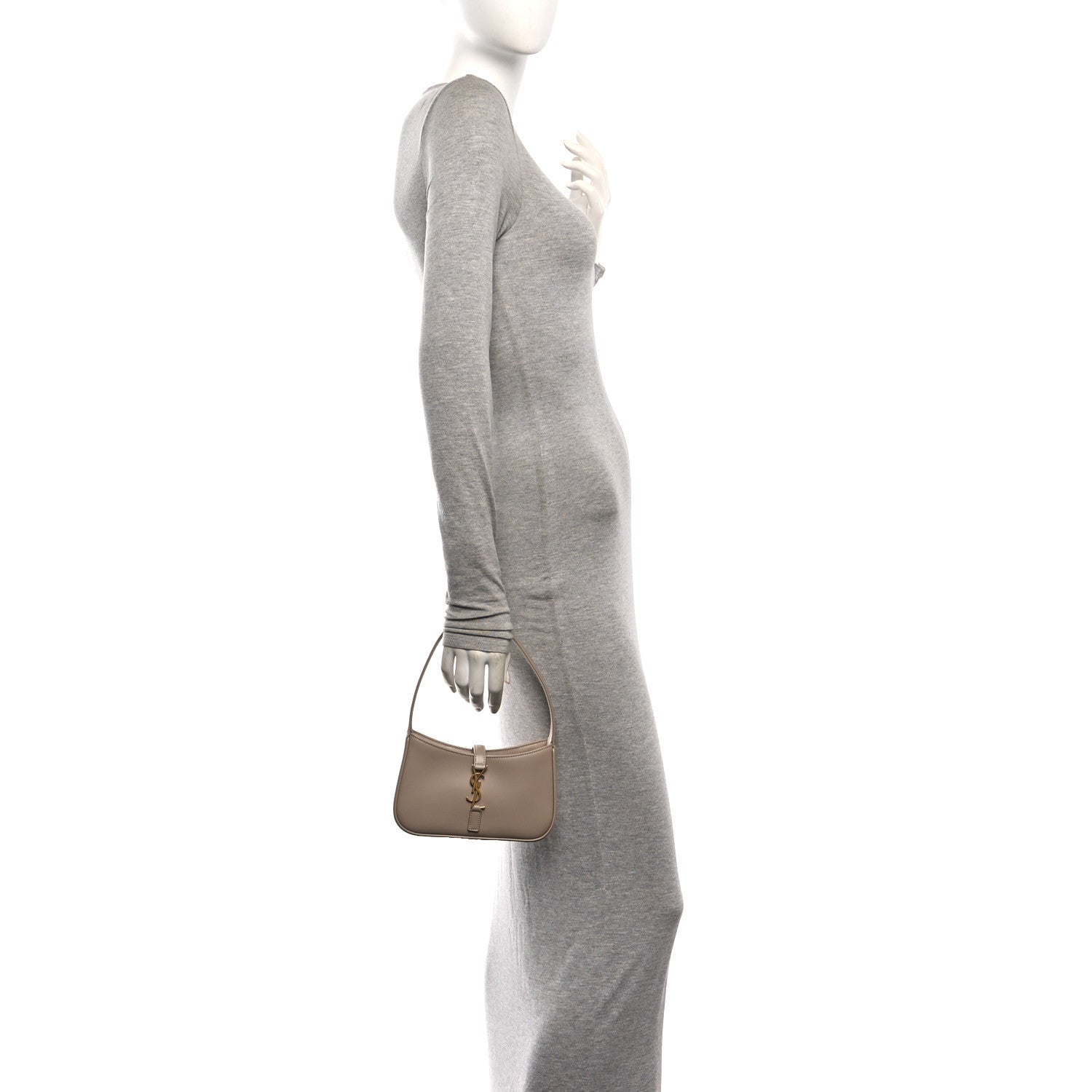 Saint Laurent Vegetable Le 5 A 7 Mini Hobo Dark Beige 2 of 10