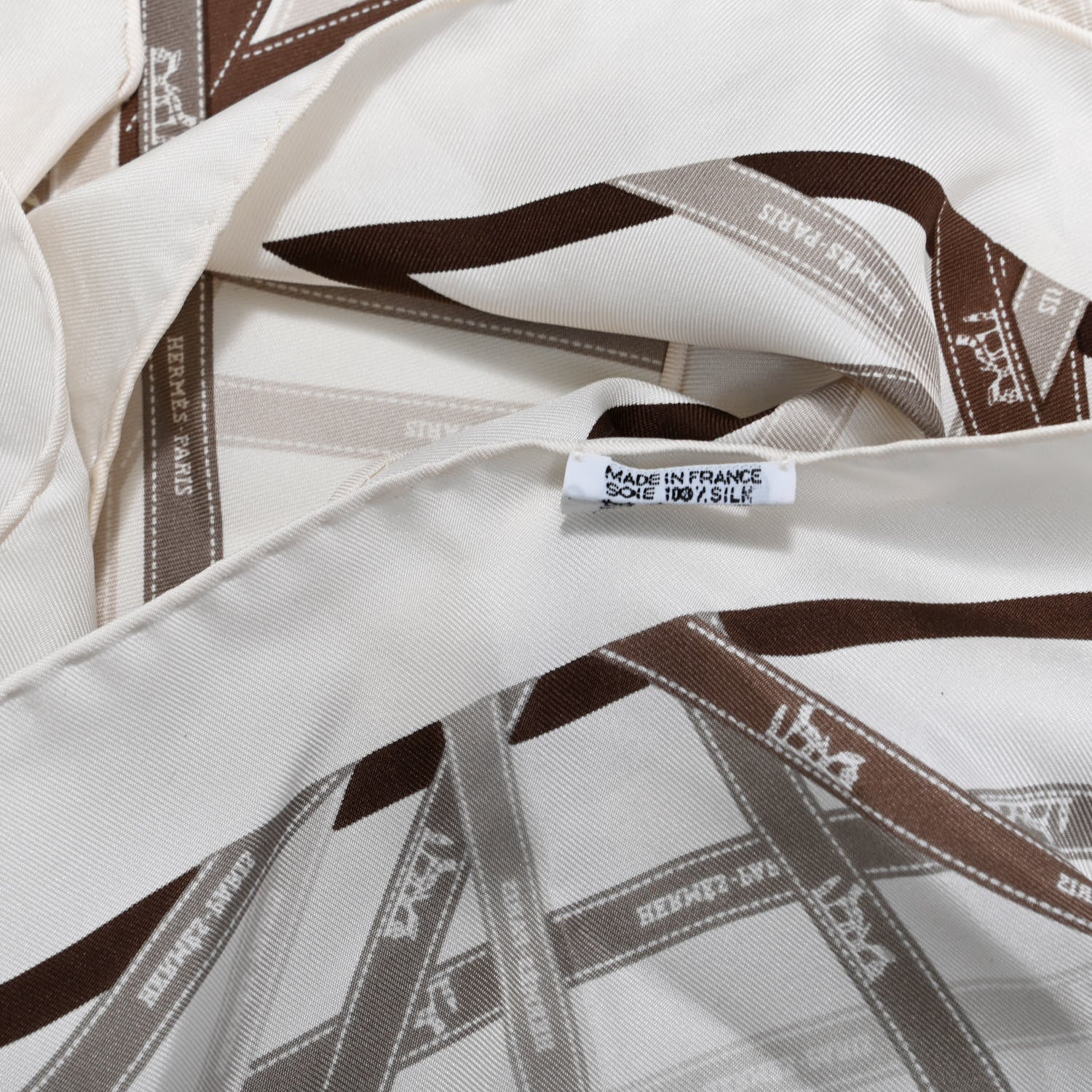 Hermes Silk Pointu Triangle Bolduc Scarf White 3 of 3