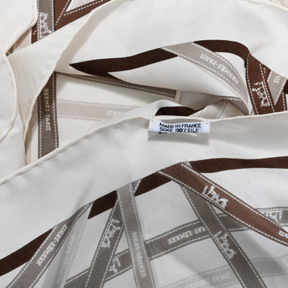 Hermes Silk Pointu Triangle Bolduc Scarf White 3 of 3