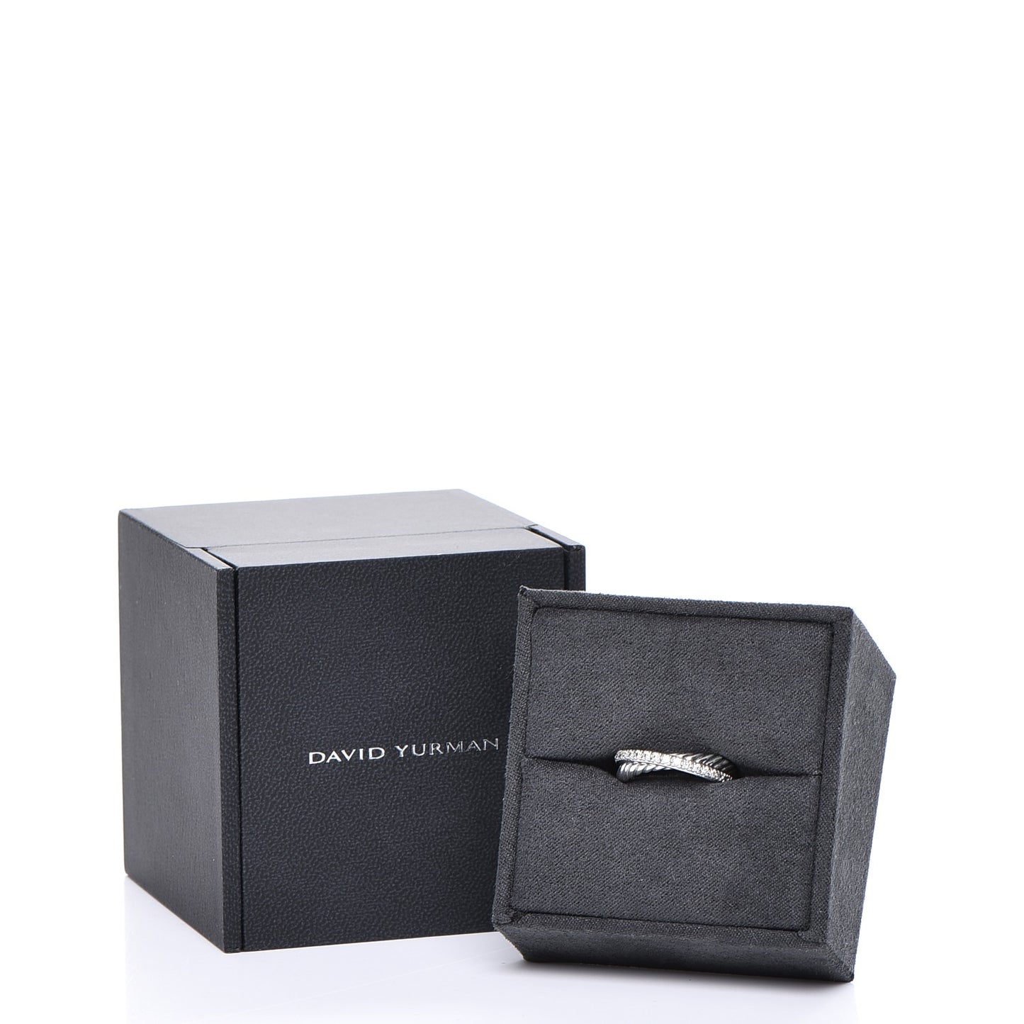 Sterling Silver Diamond 5mm Crossover Ring 54 7