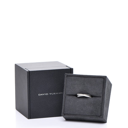 David Yurman Sterling Silver Diamond 5mm Crossover Ring 54 7 5 of 5