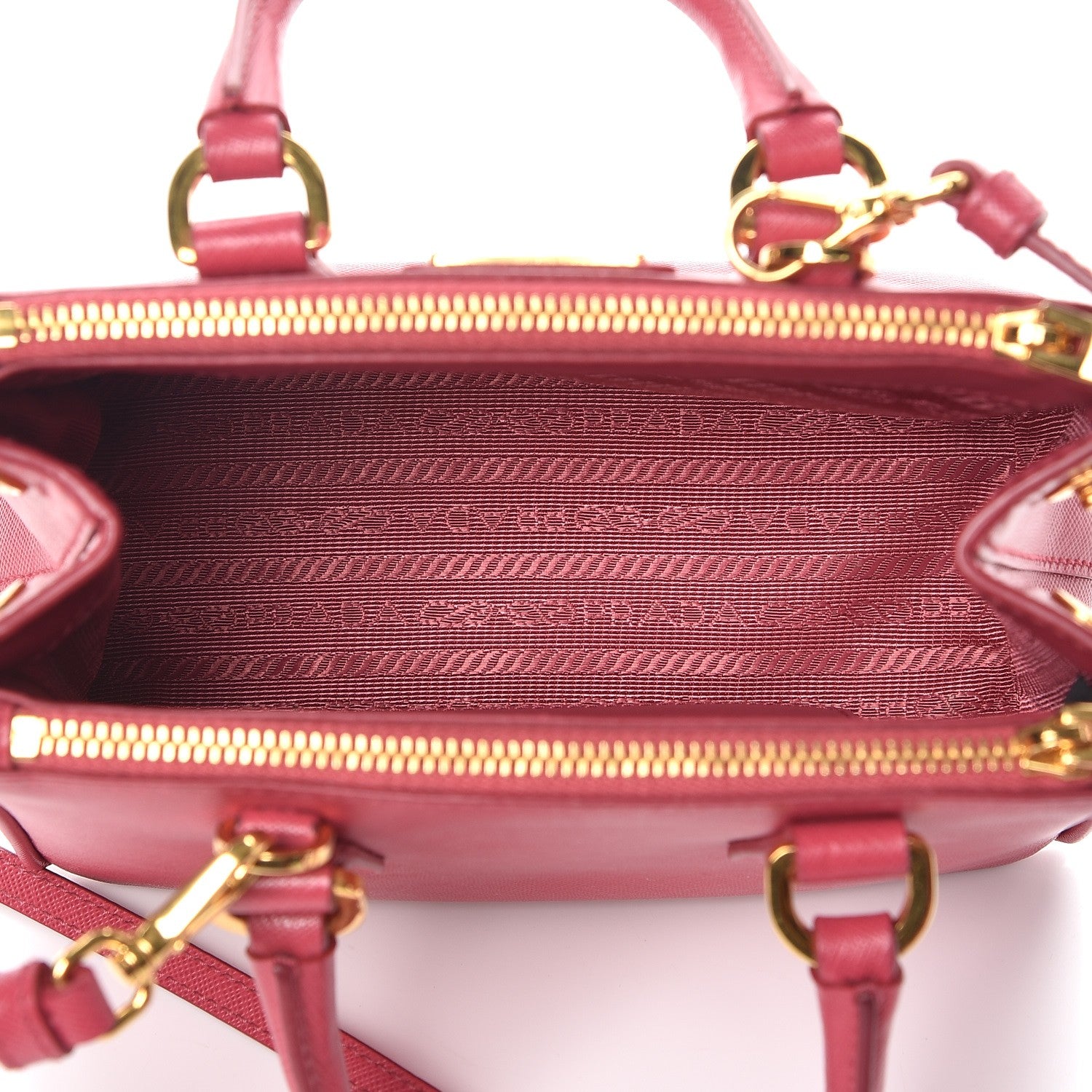 Prada Saffiano Mini Galleria Double Zip Tote Peonia 5 of 13