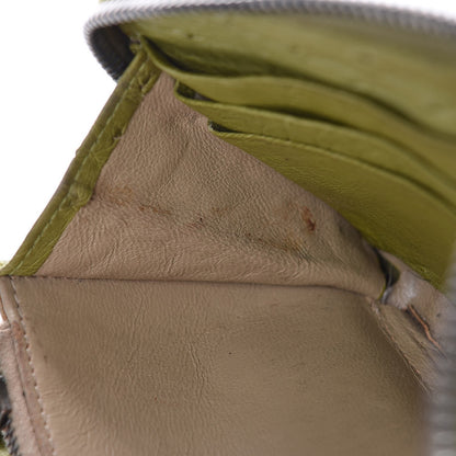 Bottega Veneta Ostrich Intrecciato Zip Around Wallet Green 10 of 12