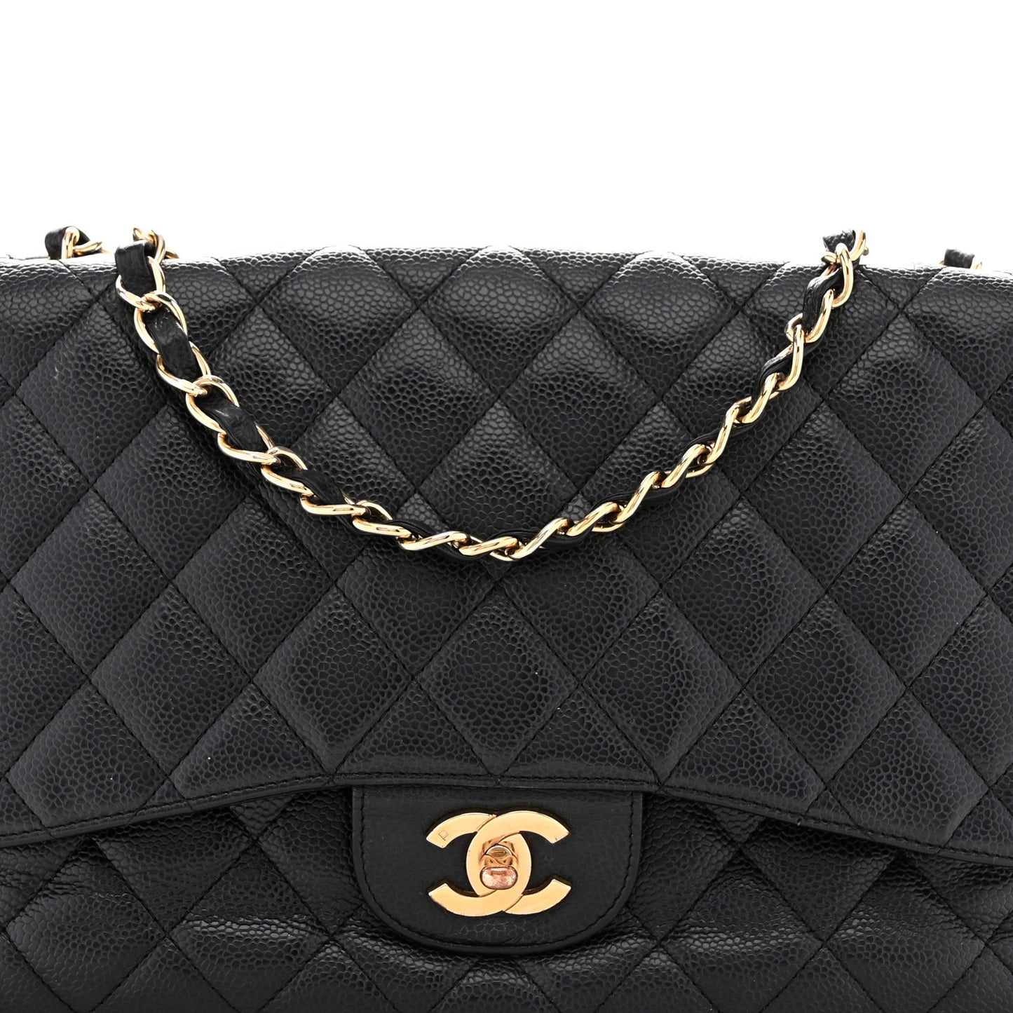 Caviar Quilted Jumbo Single Flap Black