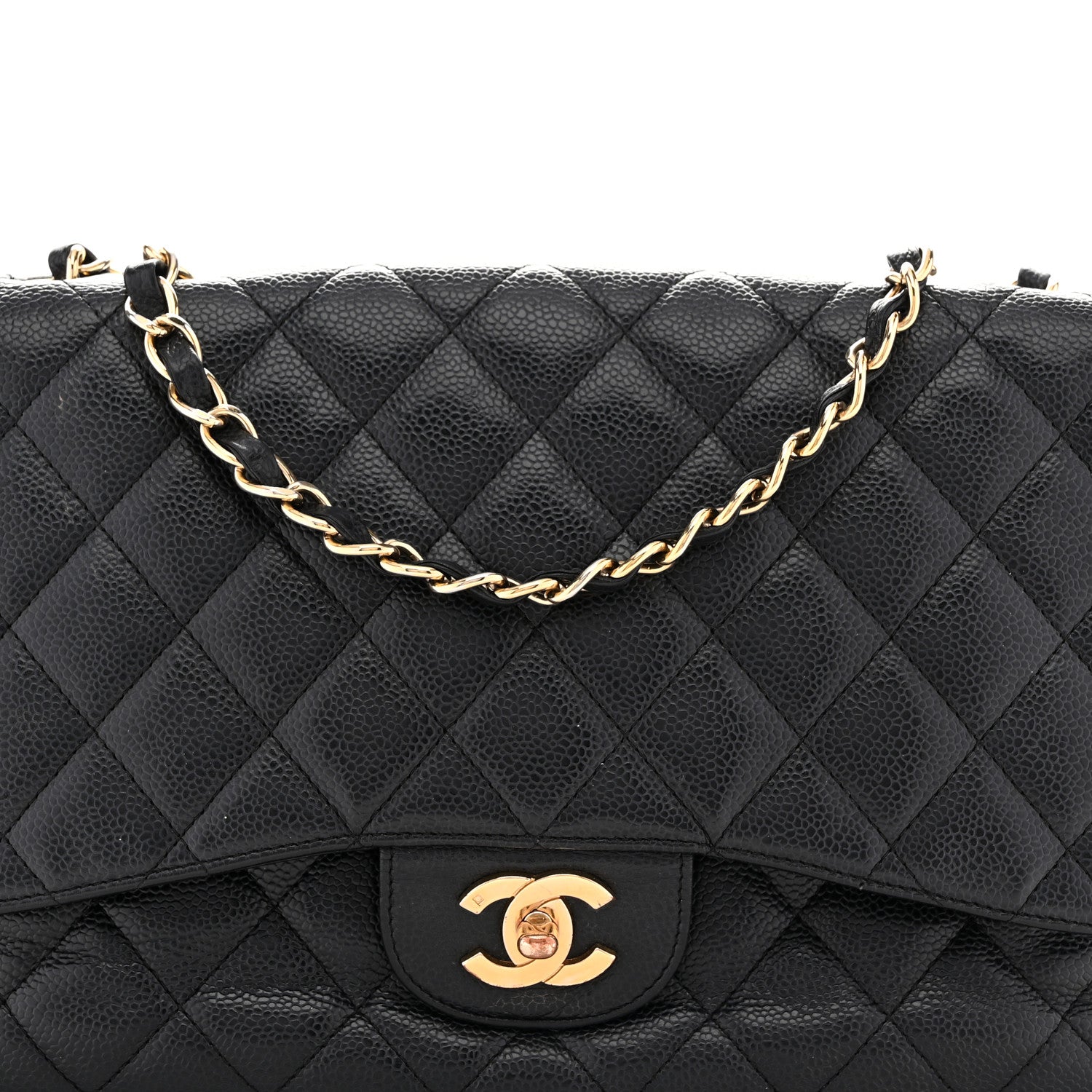 Chanel Caviar Quilted Jumbo Single Flap Black 8 of 10