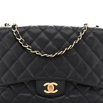Chanel Caviar Quilted Jumbo Single Flap Black 8 of 10