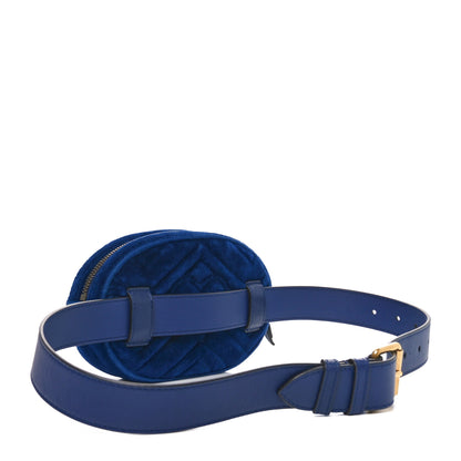 Gucci Velvet Matelasse GG Marmont Belt Bag 75 30 Cobalt Blue 3 of 10