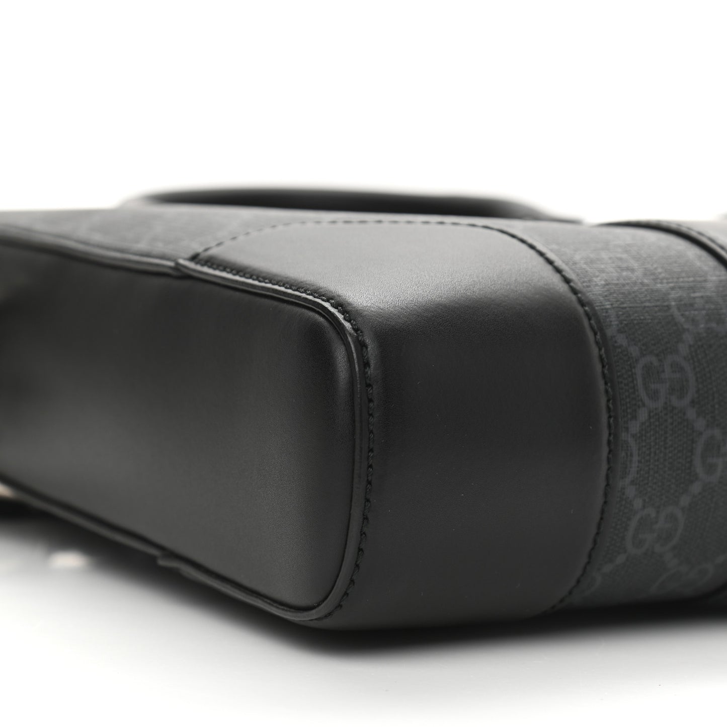 GG Supreme Monogram Appia Calfskin Web Briefcase Black