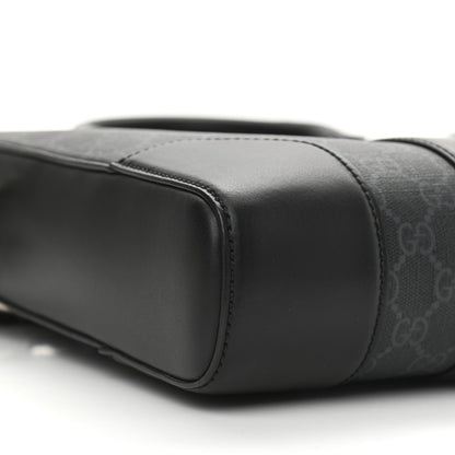 Gucci GG Supreme Monogram Appia Calfskin Web Briefcase Black 9 of 10