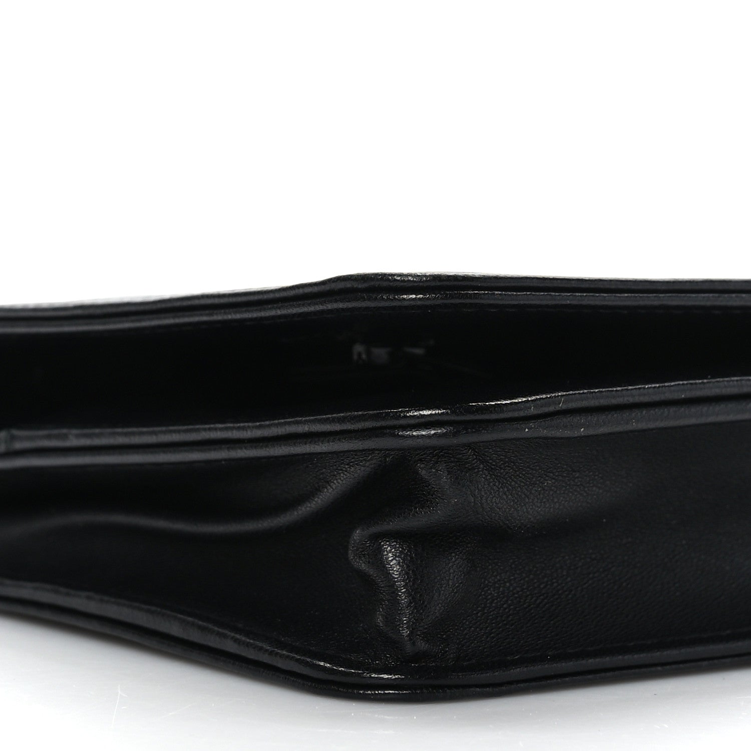 Chanel Grained Calfskin Chevron Quilted Boy Wallet On Chain WOC Black 9 of 10